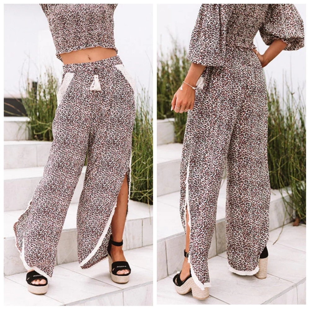 Surf Gypsy Chic Exchange Leopard Pants Medium